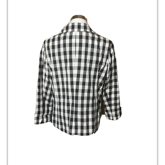 JM Collections jacket black white gingham size 10 - Picture 2 of 5
